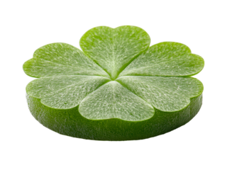 Green Leaf with Four Heart-Shaped Lobes Isolated on transparent background