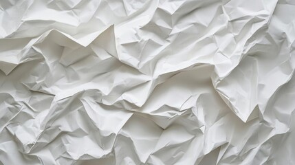 Obraz premium intricately detailed paper art texture with delicate folds, wrinkles and natural shadows creating dynamic abstract white surface pattern background