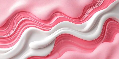 Fototapeta premium Abstract pink and white wavy background.