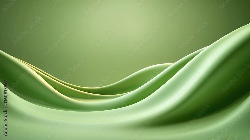 Aufkleber flowing green hills with smooth curves and soft undulating textures, creating a serene and tranquil 