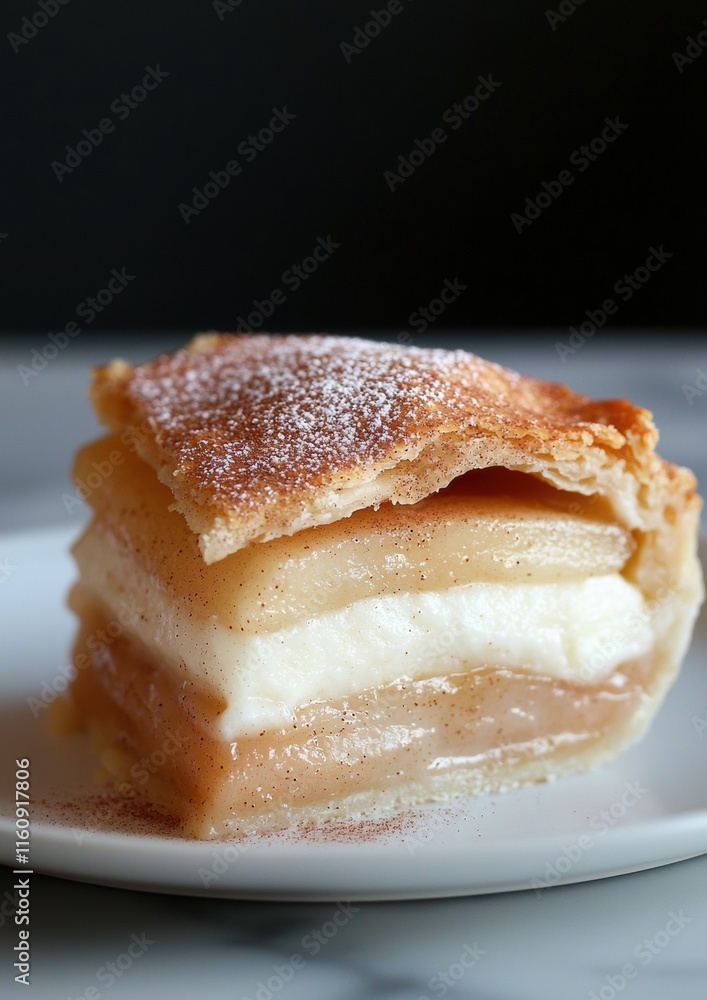 Poster a slice of pie with a crumbly topping