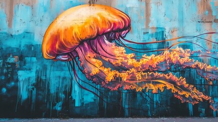 Vibrant Jellyfish Mural: A Masterpiece of Urban Art