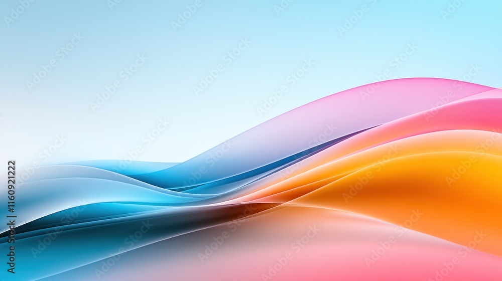 Poster abstract waves in vibrant colors create a soothing visual effect.