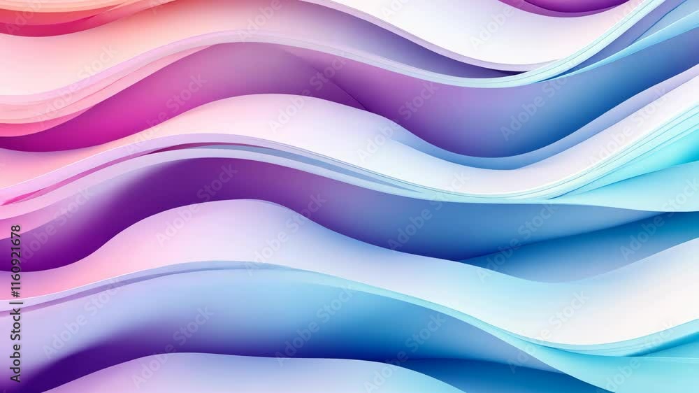 Poster colorful abstract waves in pastel tones creating fluid and dynamic patterns