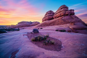 view from Arches National Park Delicate Arch in Moab Utah USA