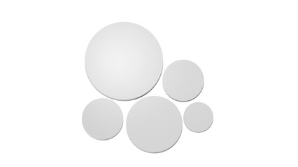 3D Cylinder white pedestal podiums with layer and close up on transparent background clean luxury style top view