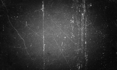 Vintage distressed old photo light leaks, film grain, dust and scratches texture overlay with vignette border. Dirty grunge analog 8k widescreen retro effect background with copy space