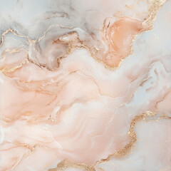Serene pink and gold abstract marble design with soft swirls and textures