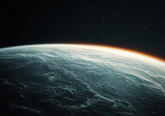 Fototapeta premium Stunning View of Earth from Space with Starry Background Night