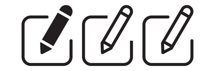 Edit icon, edit pen icon, Pencil icon, sign up icon, edit text file documents icon set. Edit glyph icon vector illustration isolated on white background.