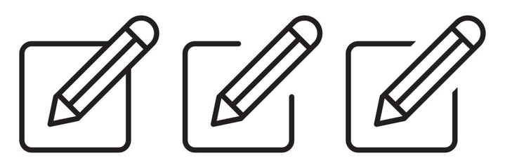 Edit icon, Pencil icon, Sign up icon, Edit text vector illustration isolated on white background.