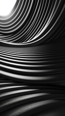 Abstract black and white curved lines with smooth textures, perfect for backgrounds.