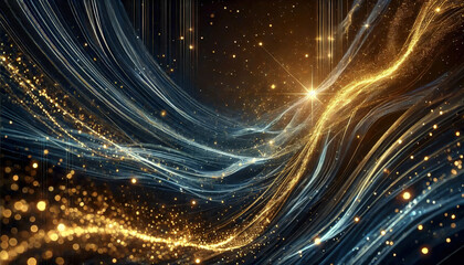 Fließende Bahnen aus kosmischem Licht, leuchtend aus dem dunklen Weltall