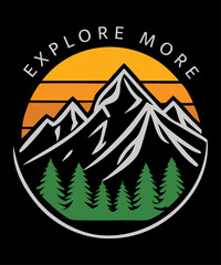 Obraz premium explore more logo, Hiking T-Shirt Design