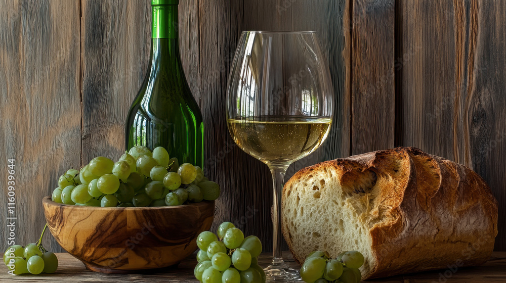 Poster grape, a still-life image showcasing a bowl of grapes, highlighting vibrant colors and textures in a