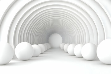 Abstract 3D White Tunnel Background