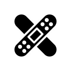 Adhesive bandage in cross shape. Concept of healthcare, first aid, and medical treatment.