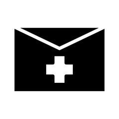 Medical email icon. Concept of healthcare, communication, and online doctor.