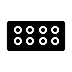 Pill blister pack icon. Concept of healthcare, medicine, and treatment.