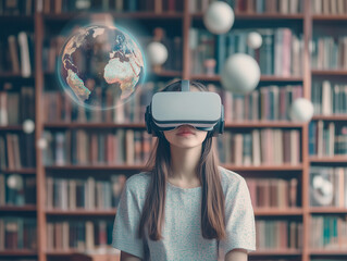 Virtual reality experience in a library setting with a focus on global exploration