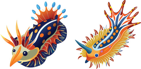 Obraz premium Nudibranch art and illustrator eps