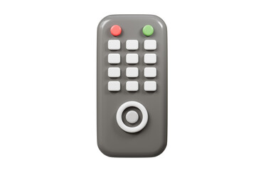 3d Remote Television Control icon. Electronic device, Entertainment digital video media concept. Minimal Cartoon modern remote TV wireless control isolated on transparent background. PNG. 3d render.