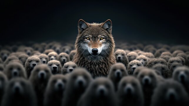 Deceptive Disguise: A Wolf in Sheep's Clothing Portrait