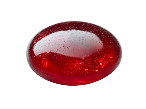 Bright Red Gelatinous Blob  Isolated on transparent background