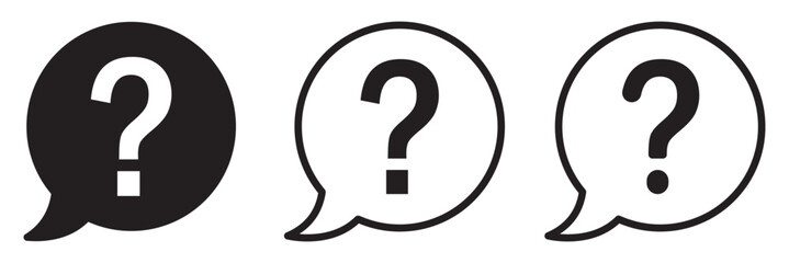 Comment question line icon set. FAQ line icon. question and answer pictogram. inquire bubble. ask or request sign. frequently asked questions icon for Ui designs.