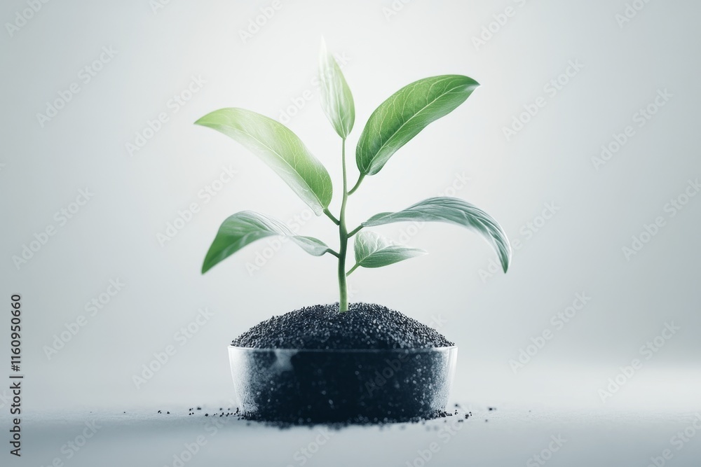 Aufkleber A clean depiction of a tree sprouting new leaves, with simple lines and soft gradients