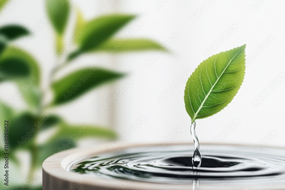 Poster a clean depiction of ripples in water from a single drop, representing the expanding effects of a sm