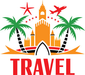 Obraz premium Travel logo, emblem on white background