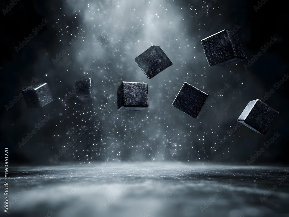 Poster falling cubes 3d abstract background