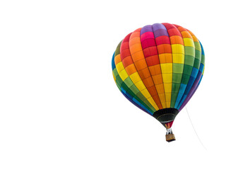 Naklejka premium Colorful Hot Air Balloon Soaring on Transparent Background