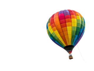 Colorful Hot Air Balloon Soaring on Transparent Background