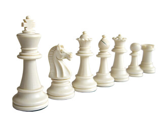 White Chess Pieces Strategy Game Board Game Competition Planning
