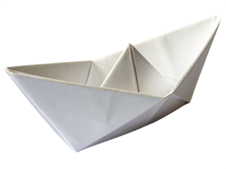 Origami Paper Boat Folded Craft, White, Simple, Handmade