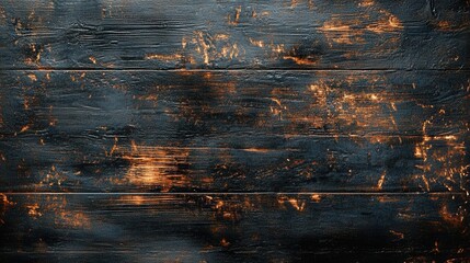 sustainable eco-friendly wooden surface texture with natural grain patterns enhanced by artistic burning technique and subtle metallic highlights