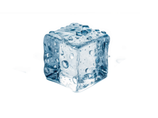 Crystal Clear Ice Cube Frozen Water on Transparent Background