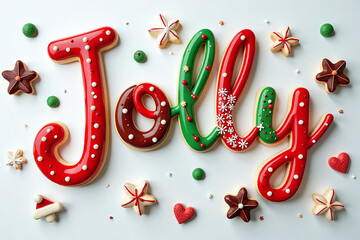 jolly festive lettering paired sweet treats holiday