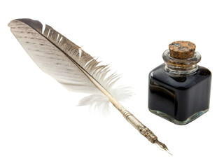 Antique Quill Pen, Inkwell, Writing, Stationery