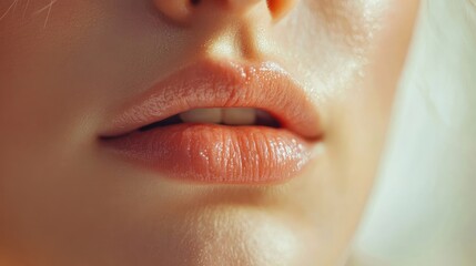 Fototapeta premium Close-up of a woman's face with shimmering makeup.