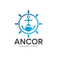 Anchor letter A logo symbol or icon template