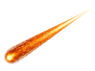 Fiery Meteoroid Streak Cosmic Fireball Across Night Sky