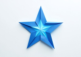 Obraz premium white background blue digital star paper screen artistic purposes instantly white backgroundting edges smoothly scissors computer