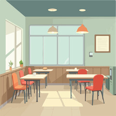 Students in canteen vector design, School Canteen Illustration vector design