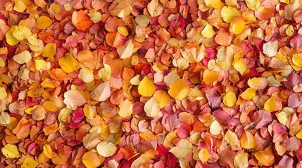 vibrant autumn background filled with falling leaves in warm hues, evoking the serene beauty of the season, perfect for seasonal themes and cozy aesthetics