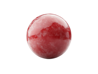 Red Planet with Glossy Surface and Unique Texture Isolated on transparent background