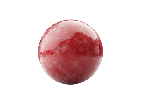 Red Planet with Glossy Surface and Unique Texture Isolated on transparent background - Powered by Adobe