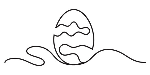 Easter eggs hand drawn continuous one line